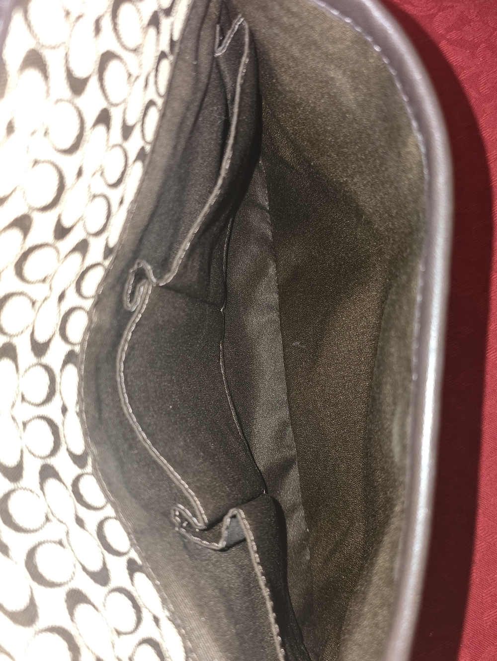 COACH F70699 Brown Signature Canvas Messenger Bag Adjustable Strap Leather Trim - Picture 13 of 16